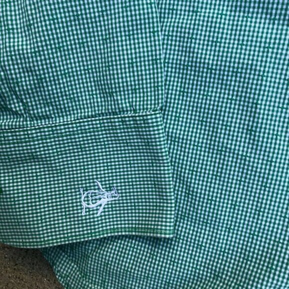 PENGUIN by MUNSINGWEAR Men's Heritage Slim Fit Plaid Green Button Down Shirt | L - Picture 4 of 5